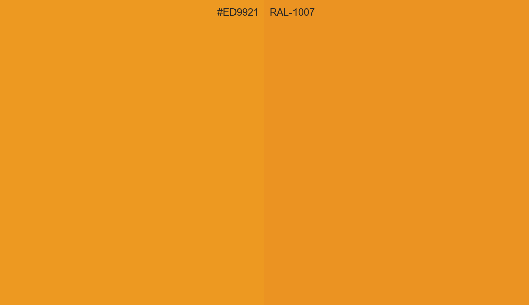 HEX Color ED9921 to RAL 1007 Conversion comparison