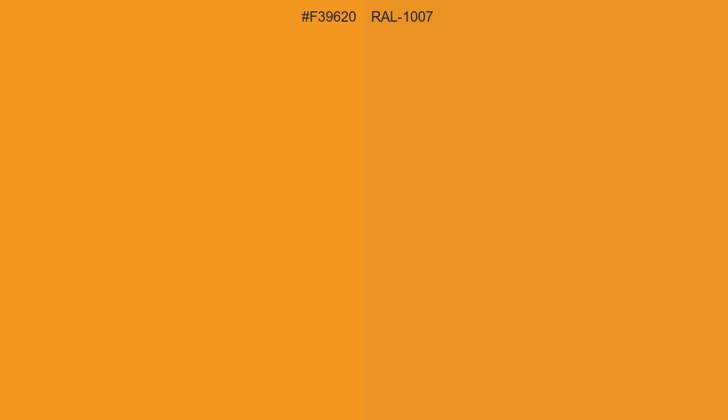 HEX Color F39620 to RAL 1007 Conversion comparison