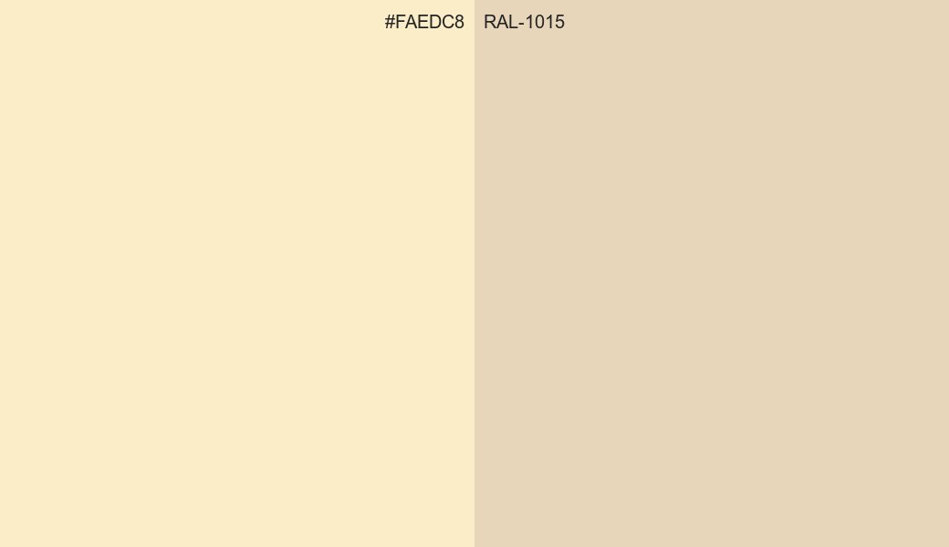 HEX Color FAEDC8 to RAL 1015 Conversion comparison