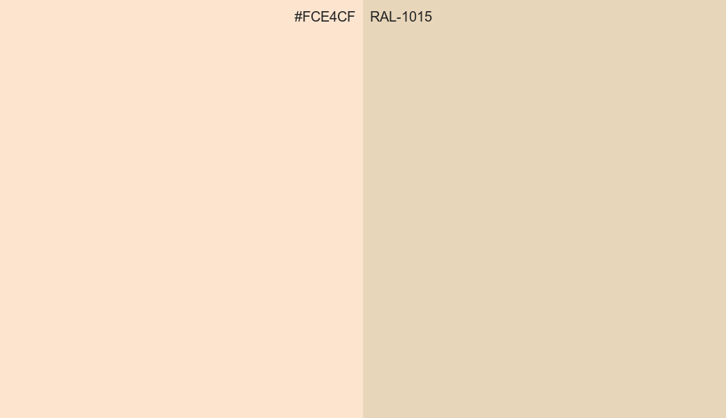 HEX Color FCE4CF to RAL 1015 Conversion comparison