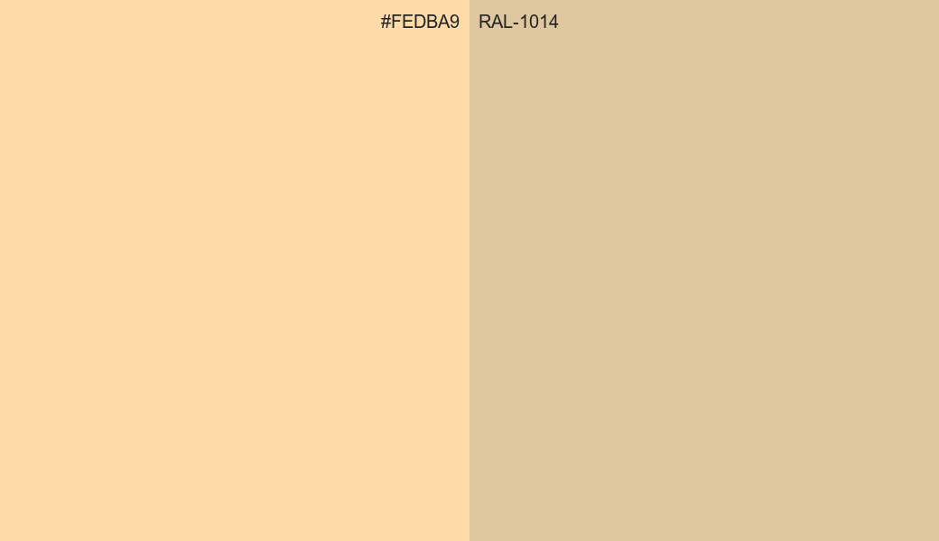 HEX Color FEDBA9 to RAL 1014 Conversion comparison