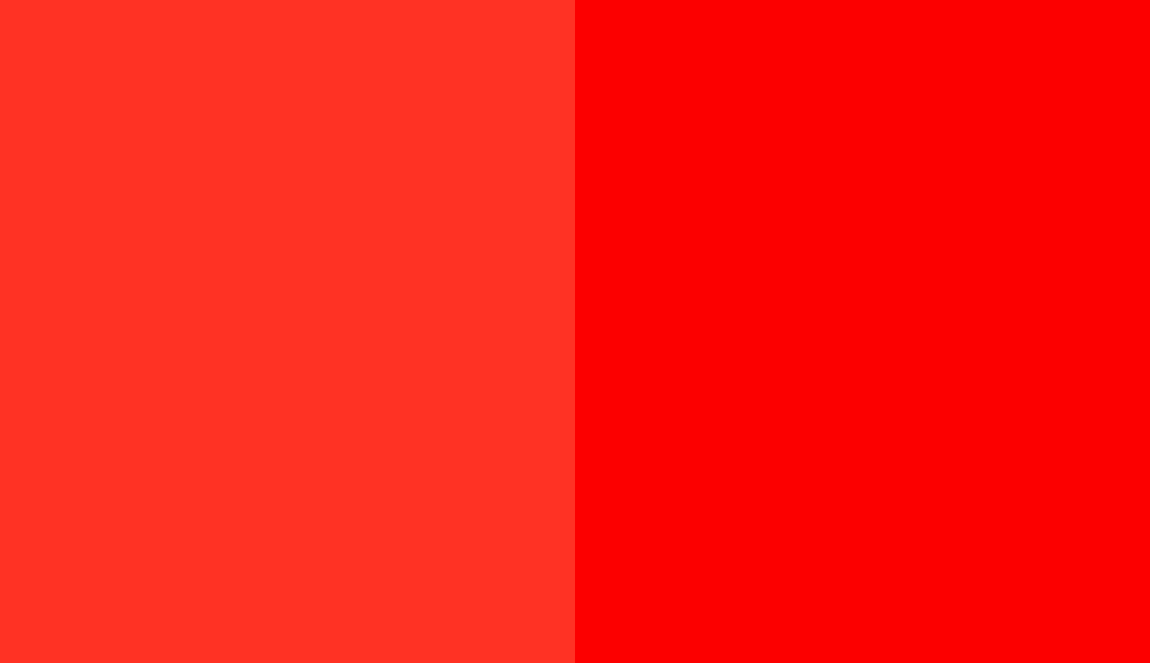 HEX #FF3224 to RAL 3024 HEX #FF3224 to RAL 3024