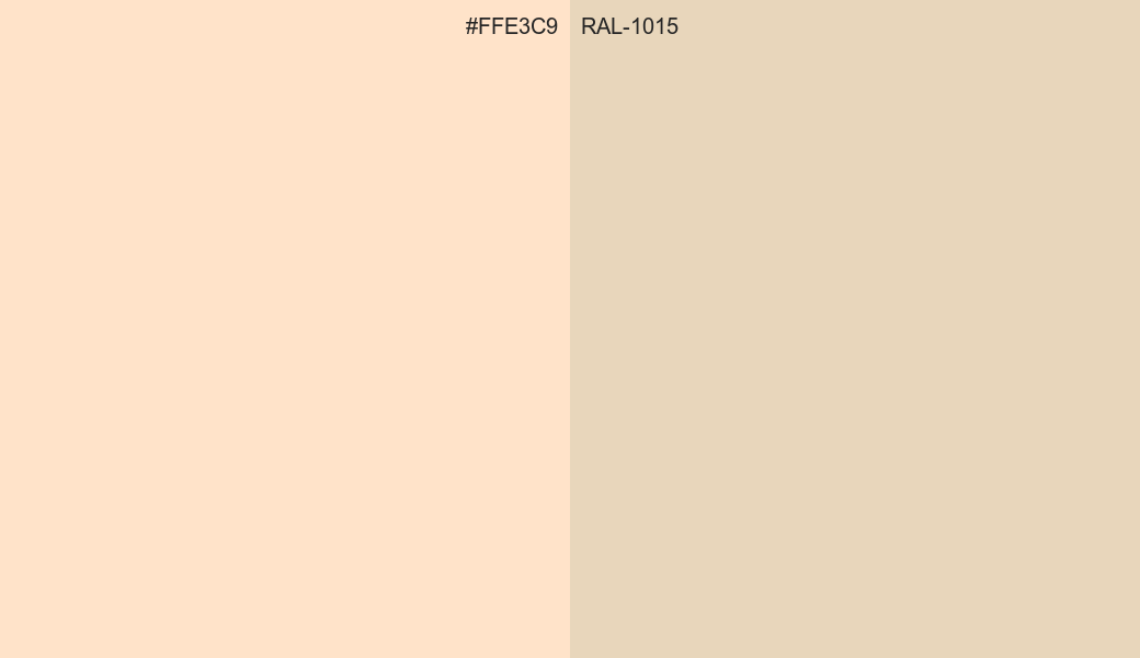 HEX Color FFE3C9 to RAL 1015 Conversion comparison
