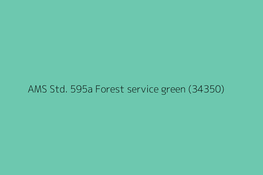 AMS Std. 595a Forest service green (34350) represented in HEX code #6DC8AF
