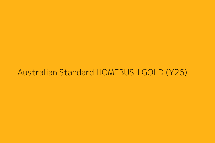 Australian Standard HOMEBUSH GOLD (Y26) represented in HEX code #FFB315