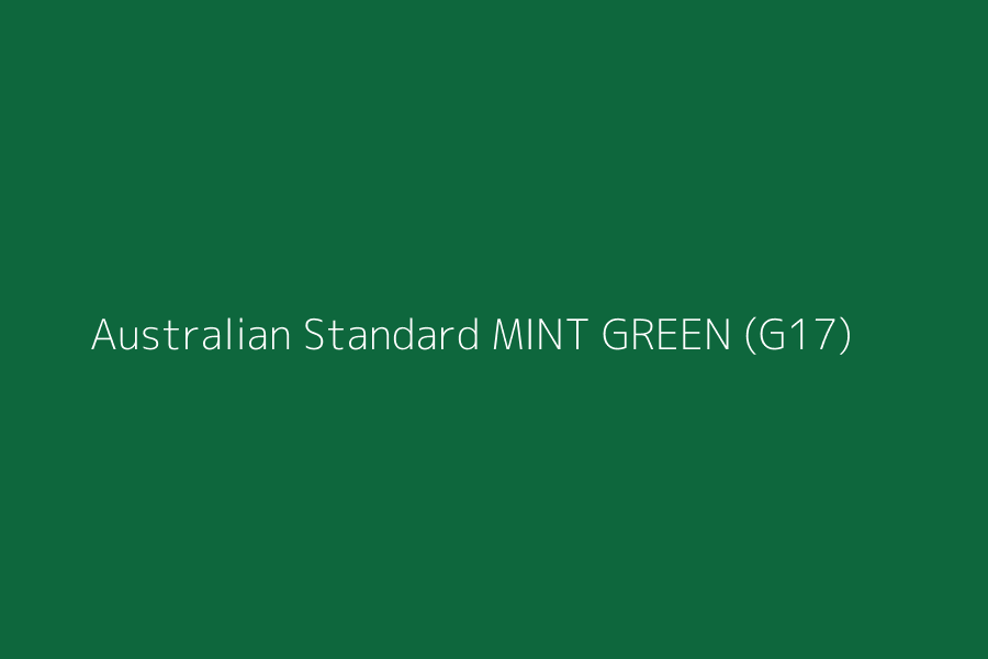 Australian Standard MINT GREEN (G17) represented in HEX code #0E673D