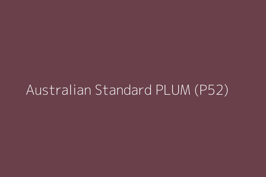 Australian Standard PLUM (P52) represented in HEX code #6a404b