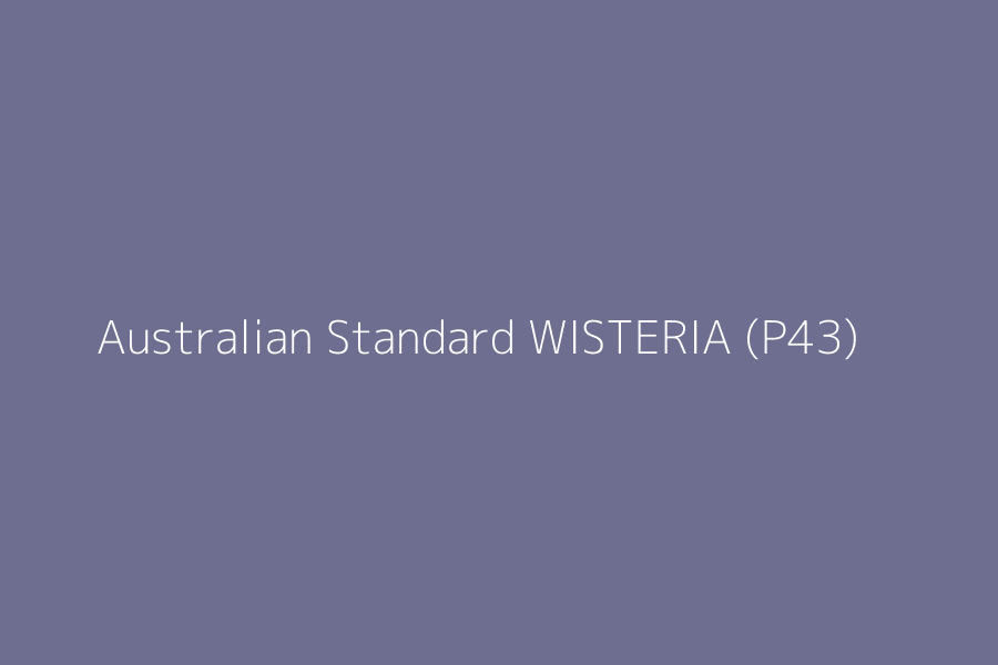 Australian Standard WISTERIA (P43) represented in HEX code #6E6F90