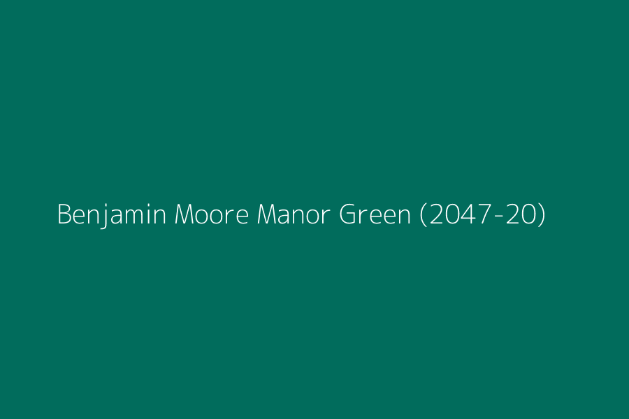 Benjamin Moore Manor Green (2047-20) represented in HEX code #016c5c
