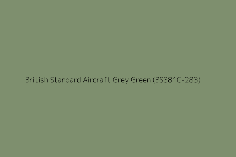 British Standard Aircraft Grey Green (BS381C-283) represented in HEX code #7e8f6e