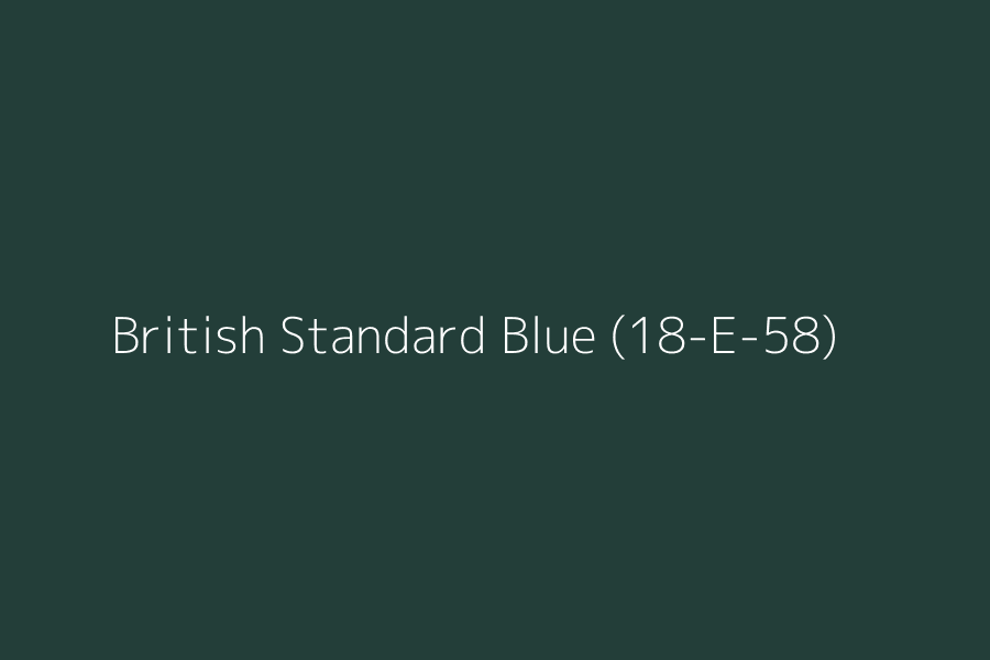 British Standard Blue (18-E-58) represented in HEX code #233E39