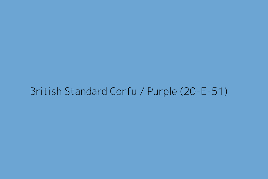 British Standard Corfu / Purple (20-E-51) represented in HEX code #6ca5d3