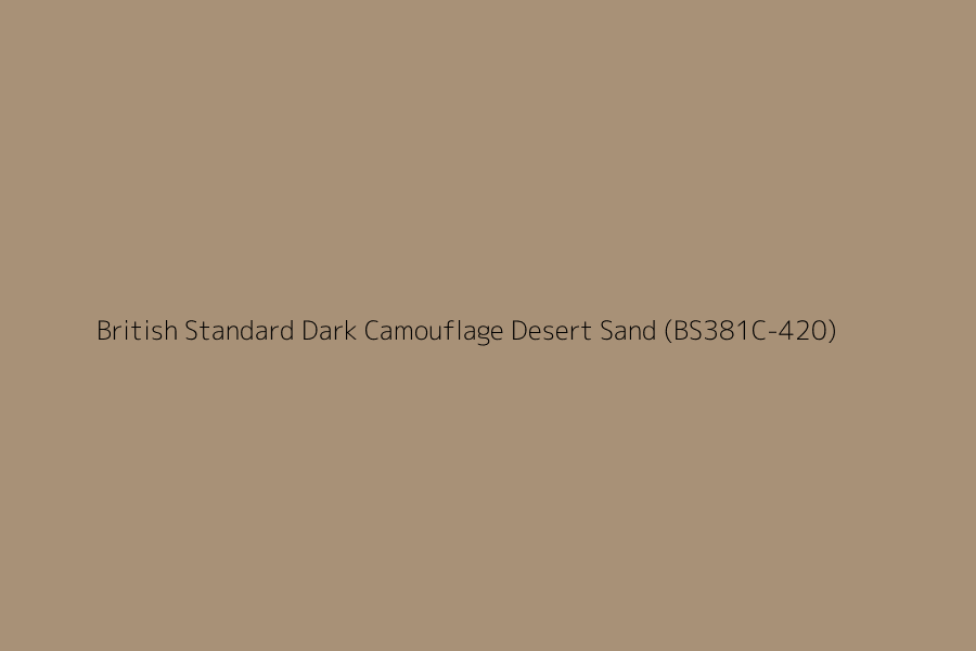 British Standard Dark Camouflage Desert Sand (BS381C-420) represented in HEX code #a89177