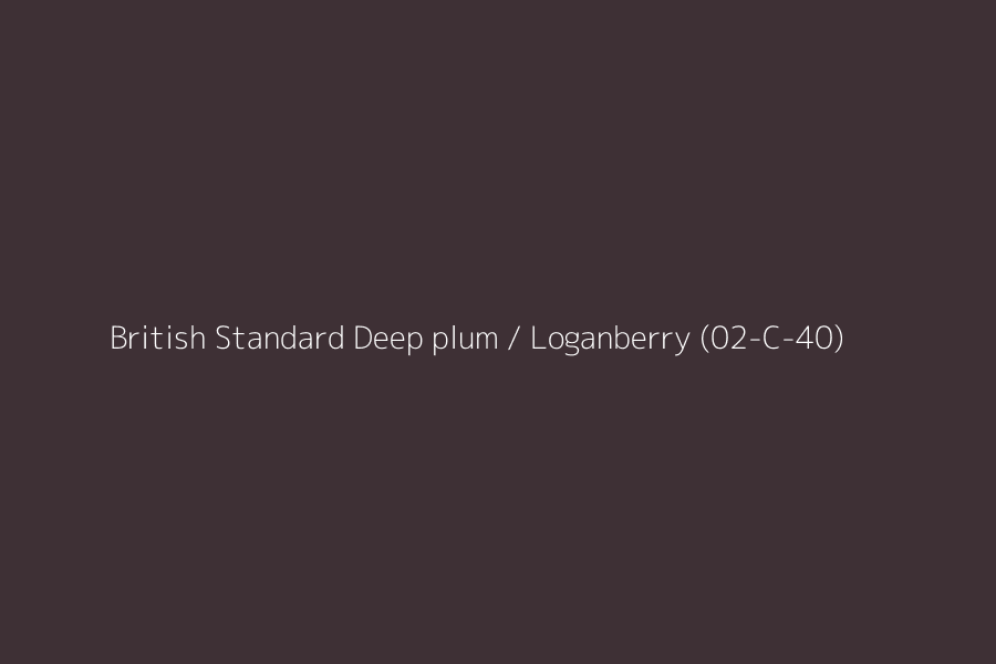 British Standard Deep plum / Loganberry (02-C-40) represented in HEX code #3e3035