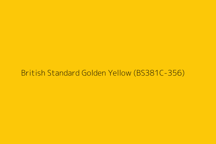 British Standard Golden Yellow (BS381C-356) represented in HEX code #FCC808