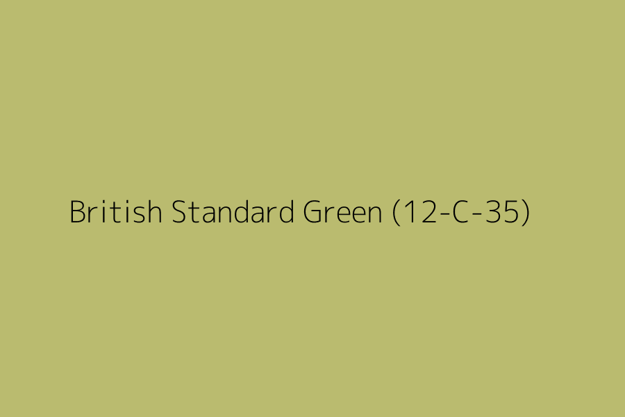 British Standard Green (12-C-35) represented in HEX code #babb6f