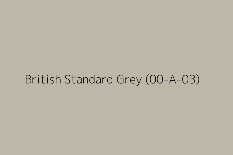 British Standard Grey (00-A-03) represented in HEX code #BEB7A7