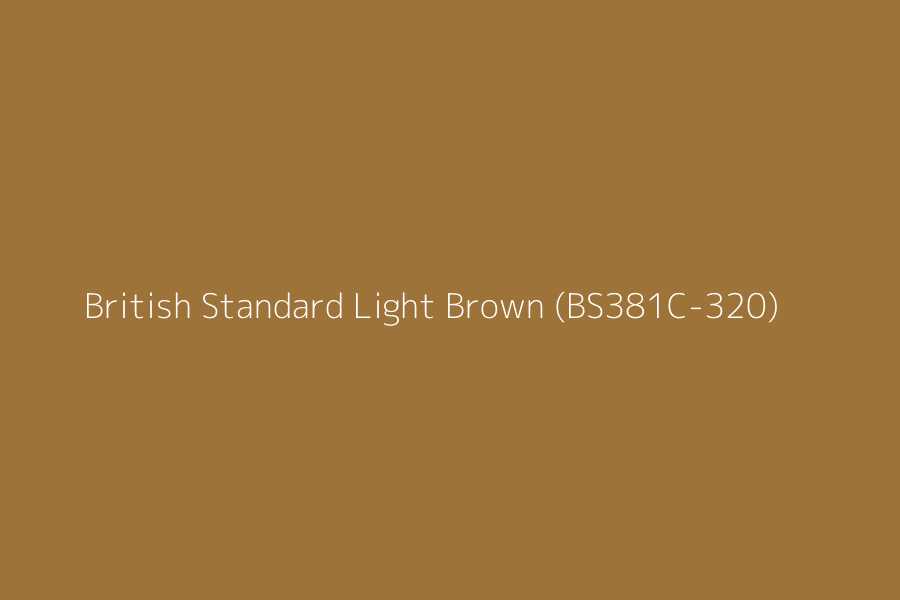 British Standard Light Brown (BS381C-320) represented in HEX code #9e7339