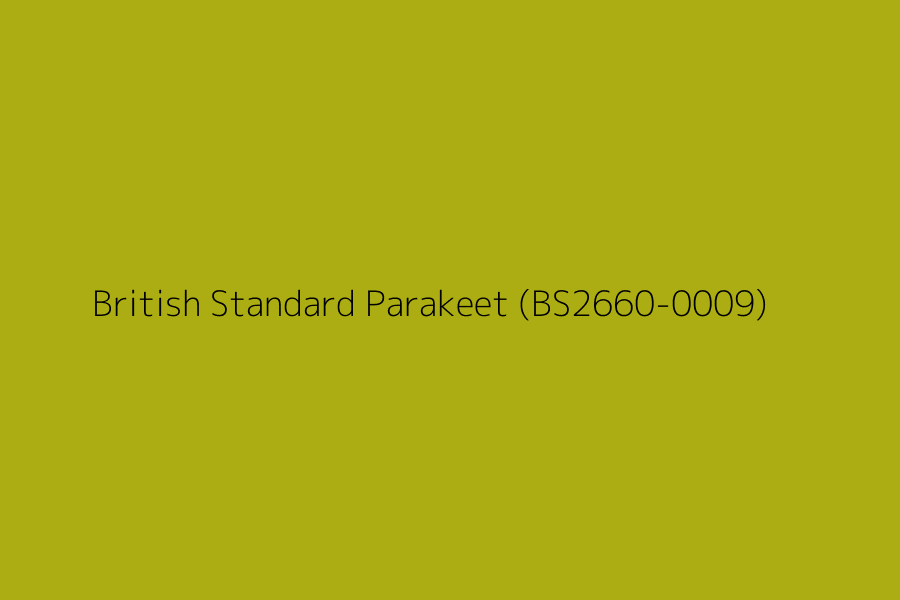 British Standard Parakeet (BS2660-0009) represented in HEX code #acad13