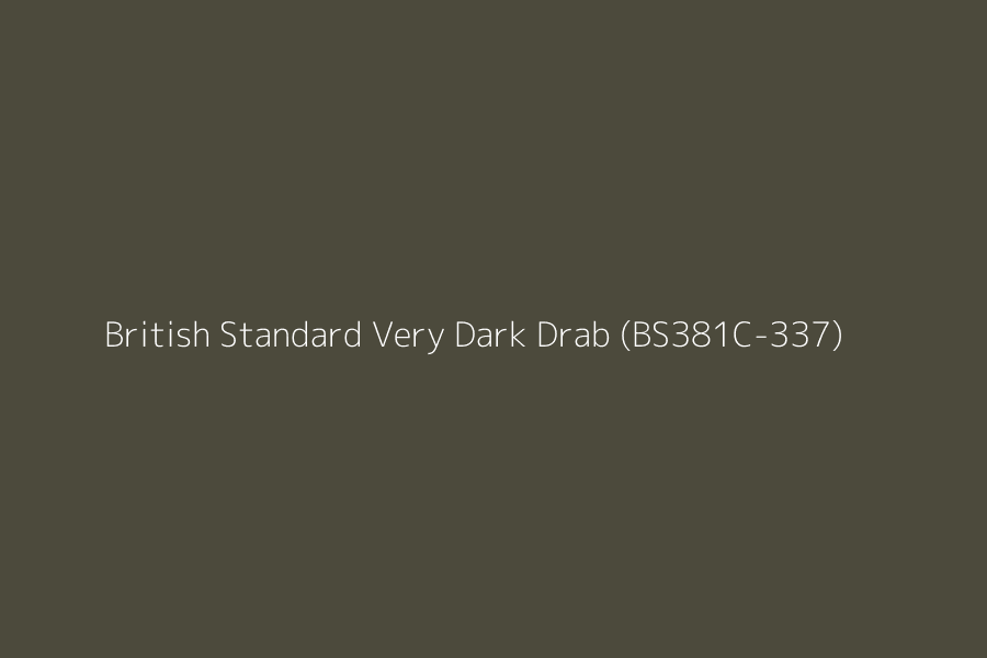 British Standard Very Dark Drab (BS381C-337) represented in HEX code #4C4A3C