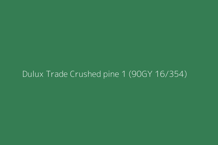 Dulux Trade Crushed pine 1 (90GY 16/354) represented in HEX code #357d53