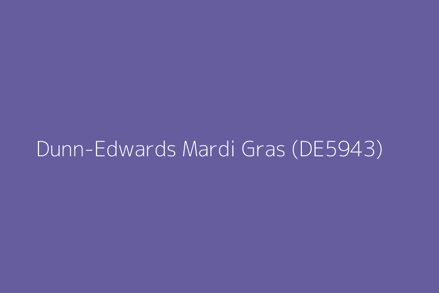 Dunn-Edwards Mardi Gras (DE5943) represented in HEX code #665D9E