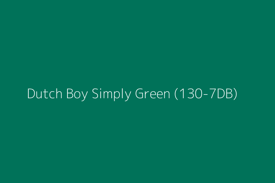 Dutch Boy Simply Green (130-7DB) represented in HEX code #007259