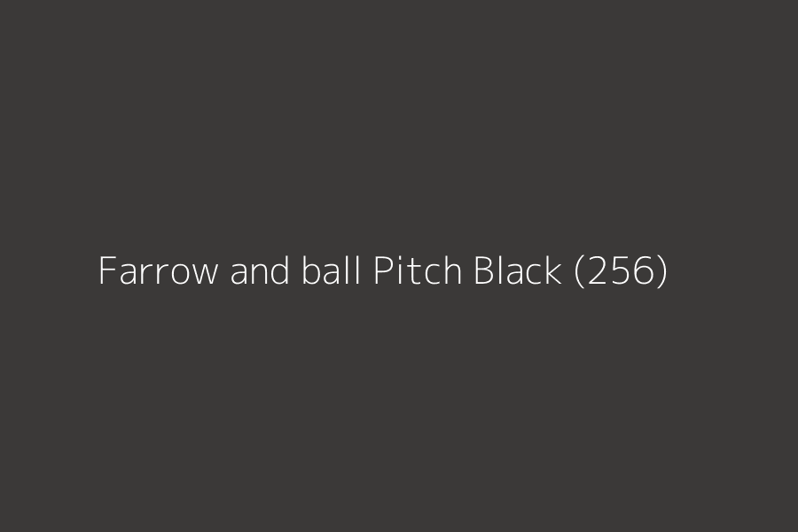 Farrow and ball Pitch Black (256) represented in HEX code #3B3938