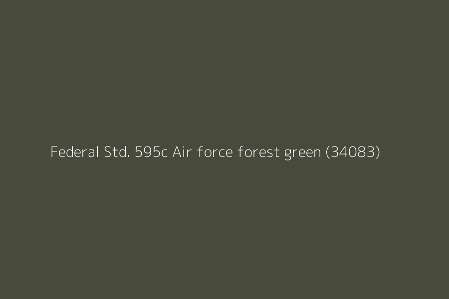 Federal Std. 595c Air force forest green (34083) represented in HEX code #484A3C