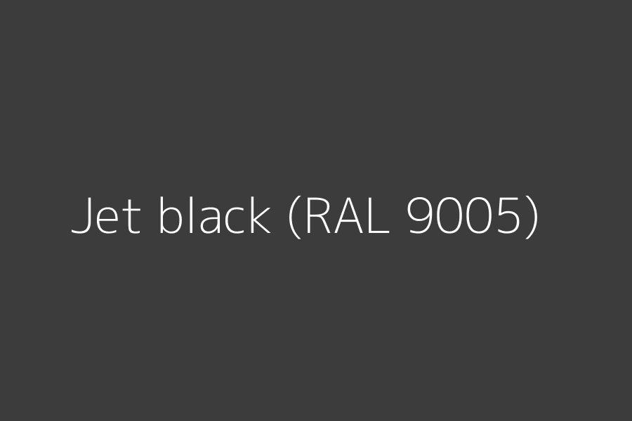 Jet black (RAL 9005) represented in HEX code #3c3c3c