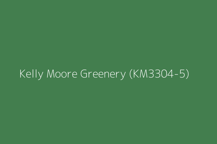Kelly Moore Greenery (KM3304-5) represented in HEX code #437e4e