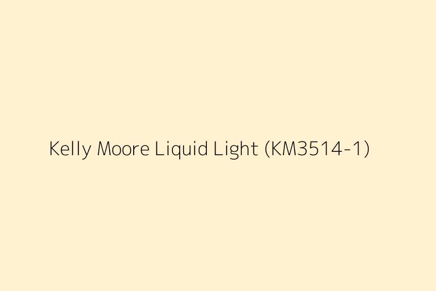 Kelly Moore Liquid Light (KM3514-1) represented in HEX code #FFF0CF Kelly Moore Liquid Light (KM3514-1) represented in HEX code #FFF0CF