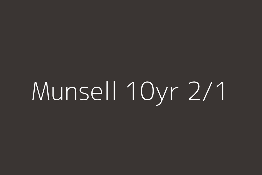 Munsell 10yr 2/1 represented in HEX code #3A3533