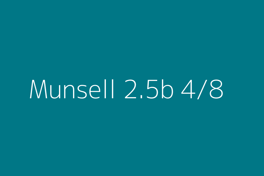 Munsell 2.5b 4/8 represented in HEX code #007786