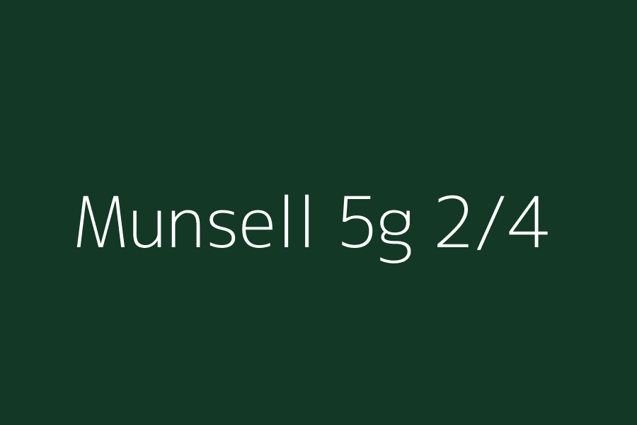 Munsell 5g 2/4 represented in HEX code #143826