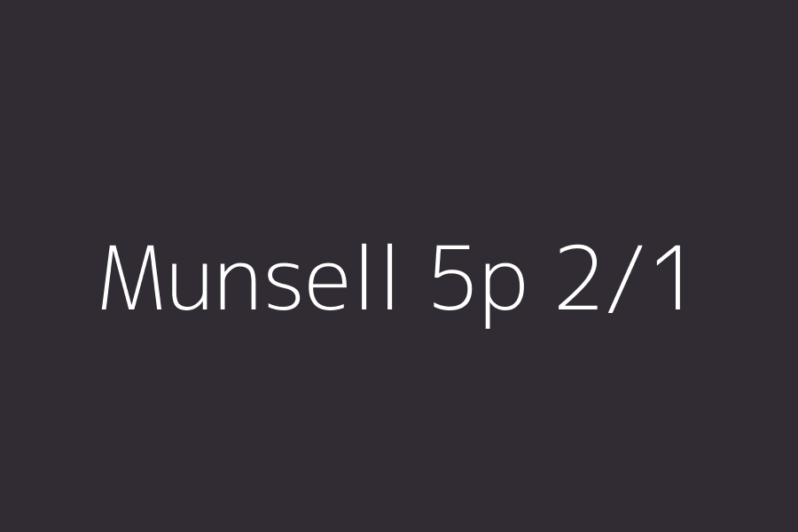 Munsell 5p 2/1 represented in HEX code #312C33