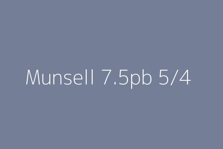 Munsell 7.5pb 5/4 represented in HEX code #727F96