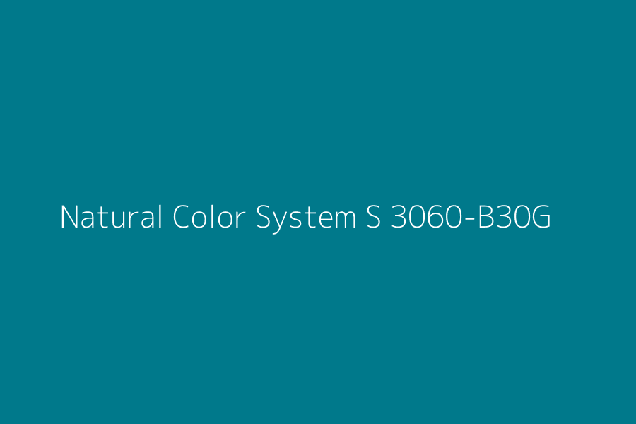 Natural Color System S 3060-B30G represented in HEX code #00798B