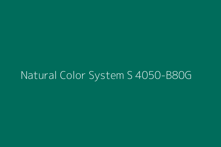 Natural Color System S 4050-B80G represented in HEX code #006C5B