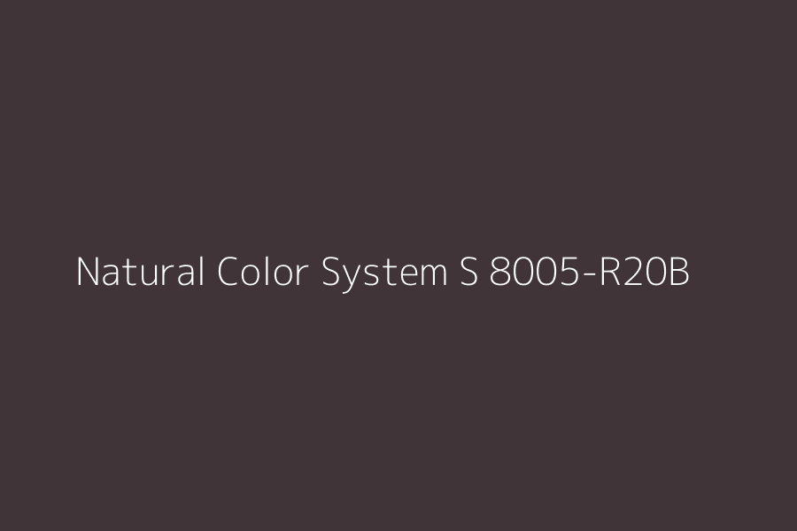 Natural Color System S 8005-R20B represented in HEX code #403438