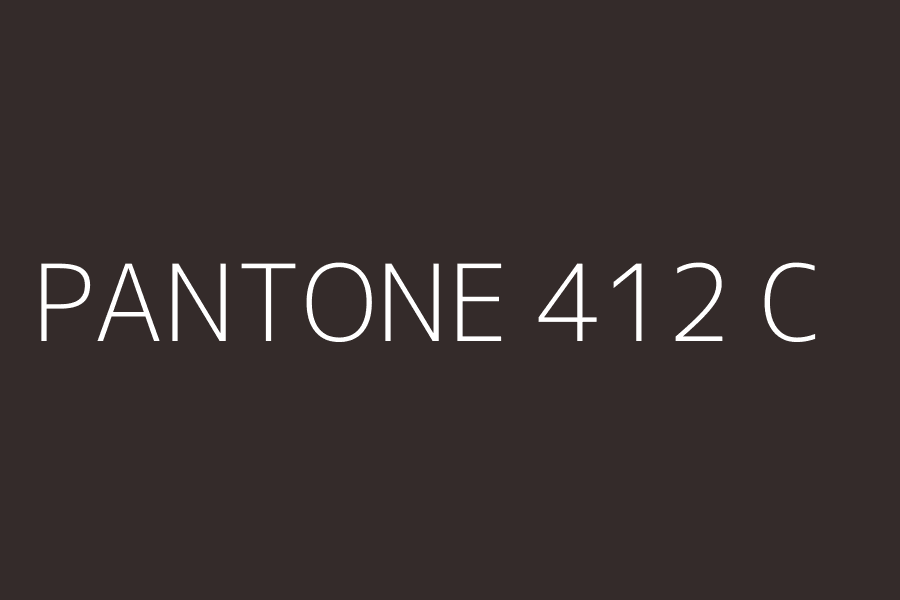 PANTONE 412 C represented in HEX code #342B2A