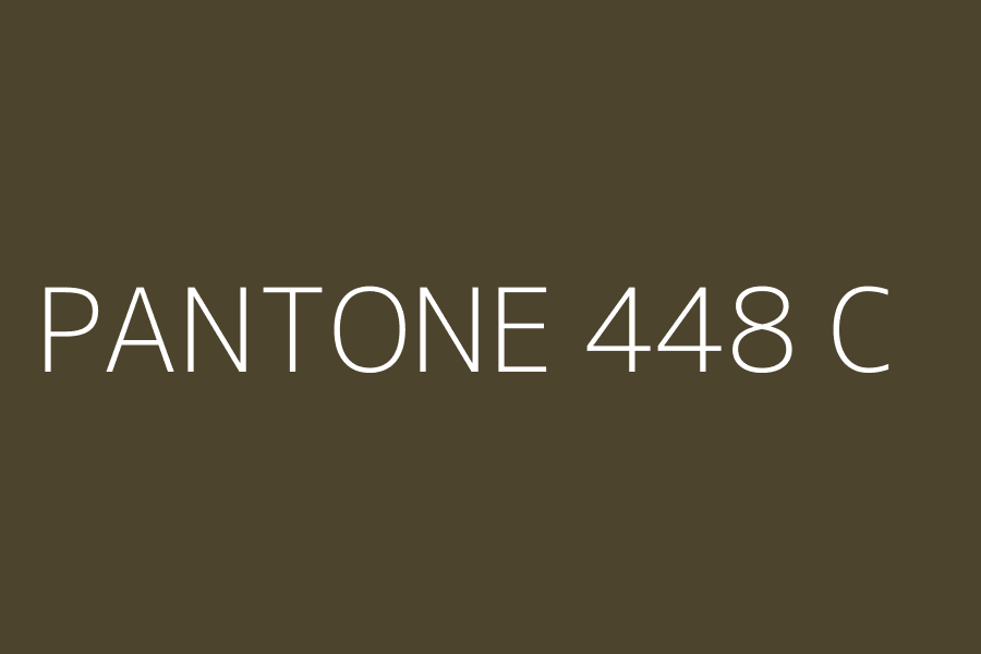 PANTONE 448 C represented in HEX code #4d442e