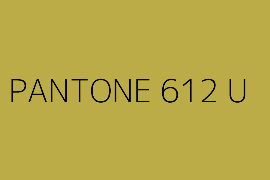 PANTONE 612 U represented in HEX code #bcac48