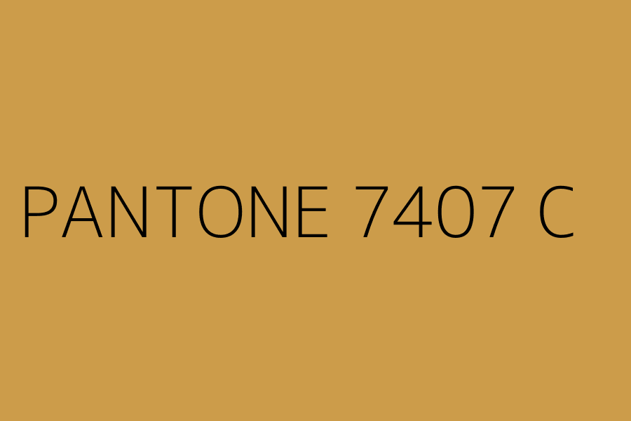 PANTONE 7407 C represented in HEX code #CC9C4A