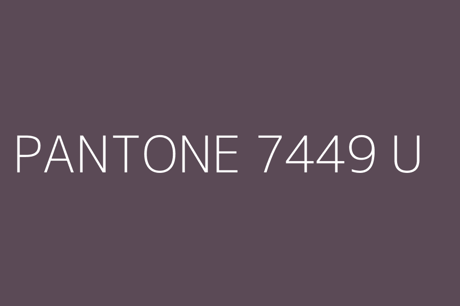 PANTONE 7449 U represented in HEX code #5b4a56