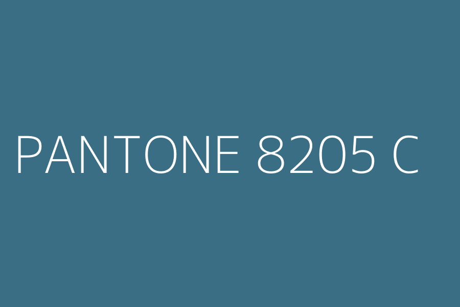 PANTONE 8205 C represented in HEX code #3A6E84