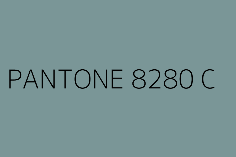 PANTONE 8280 C represented in HEX code #7A9697