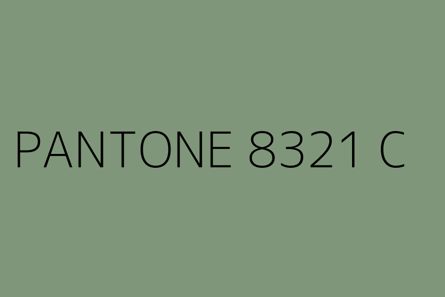 PANTONE 8321 C represented in HEX code #7B8A74