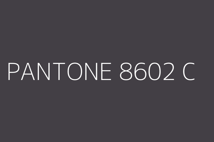 PANTONE 8602 C represented in HEX code #433f45