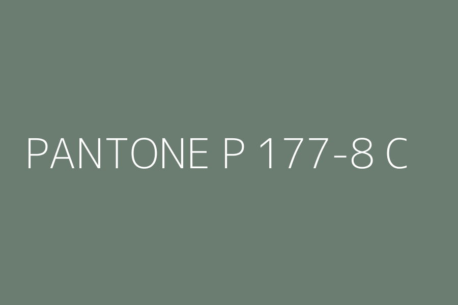 PANTONE P 177-8 C represented in HEX code #6B7D71